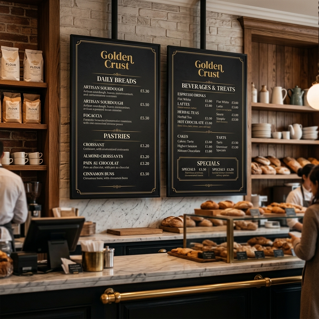 Artisan Bakery Digital Menu Application
